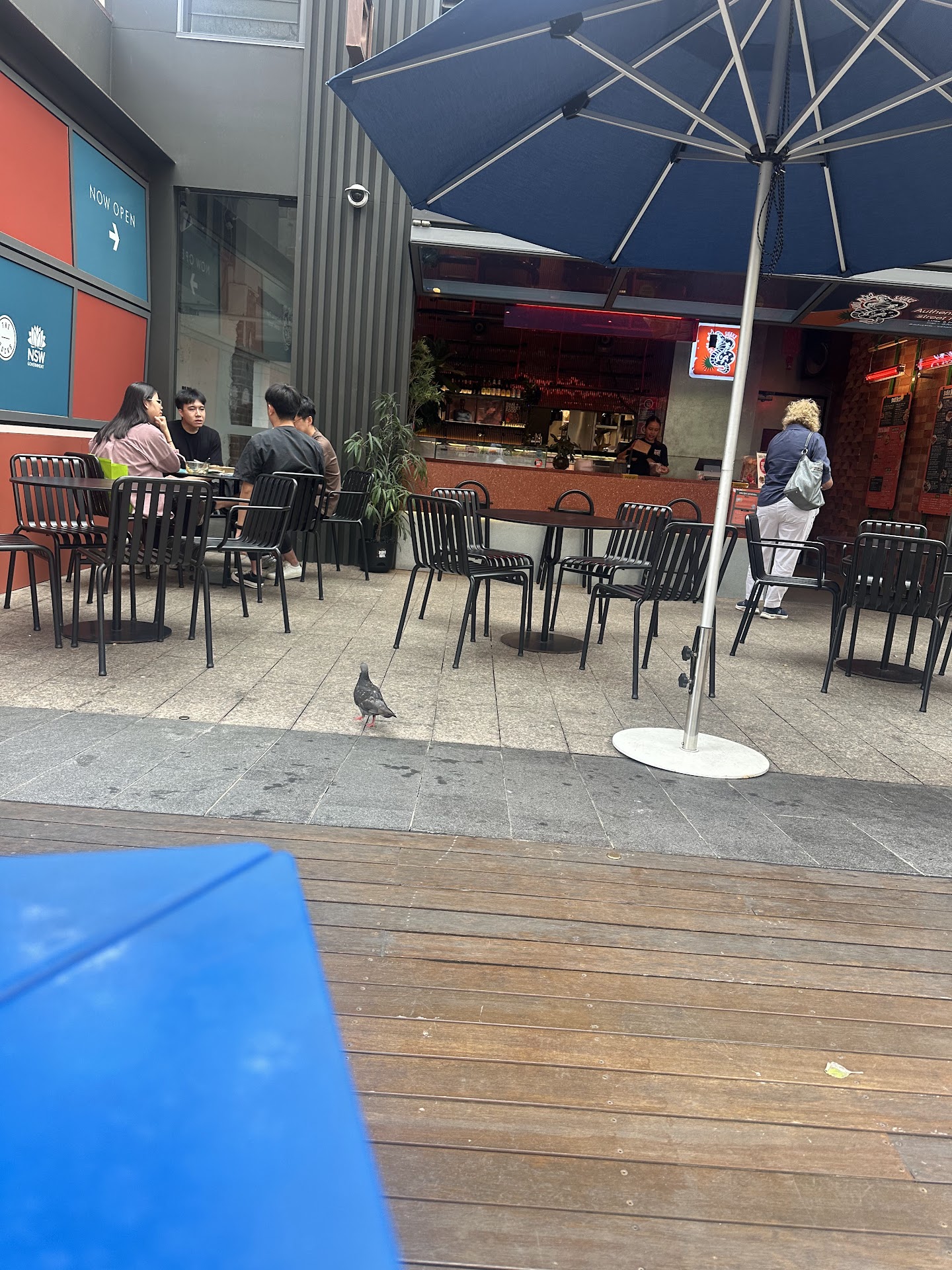 Covered seating at Snake Bark